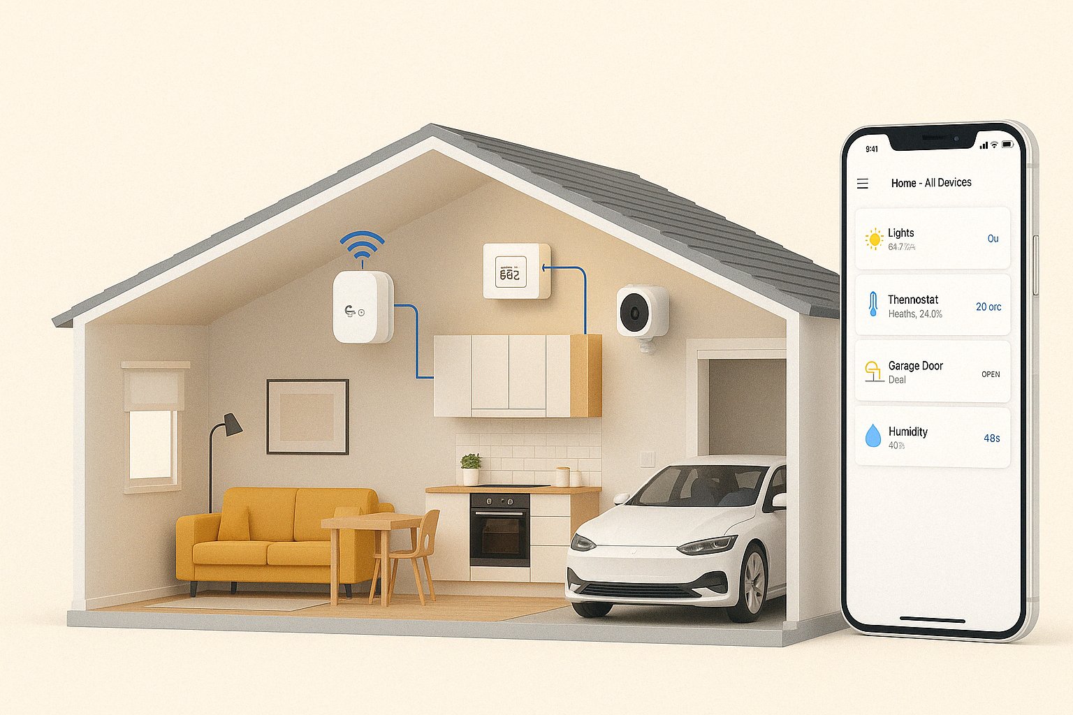 Išmanieji namai iliustracija